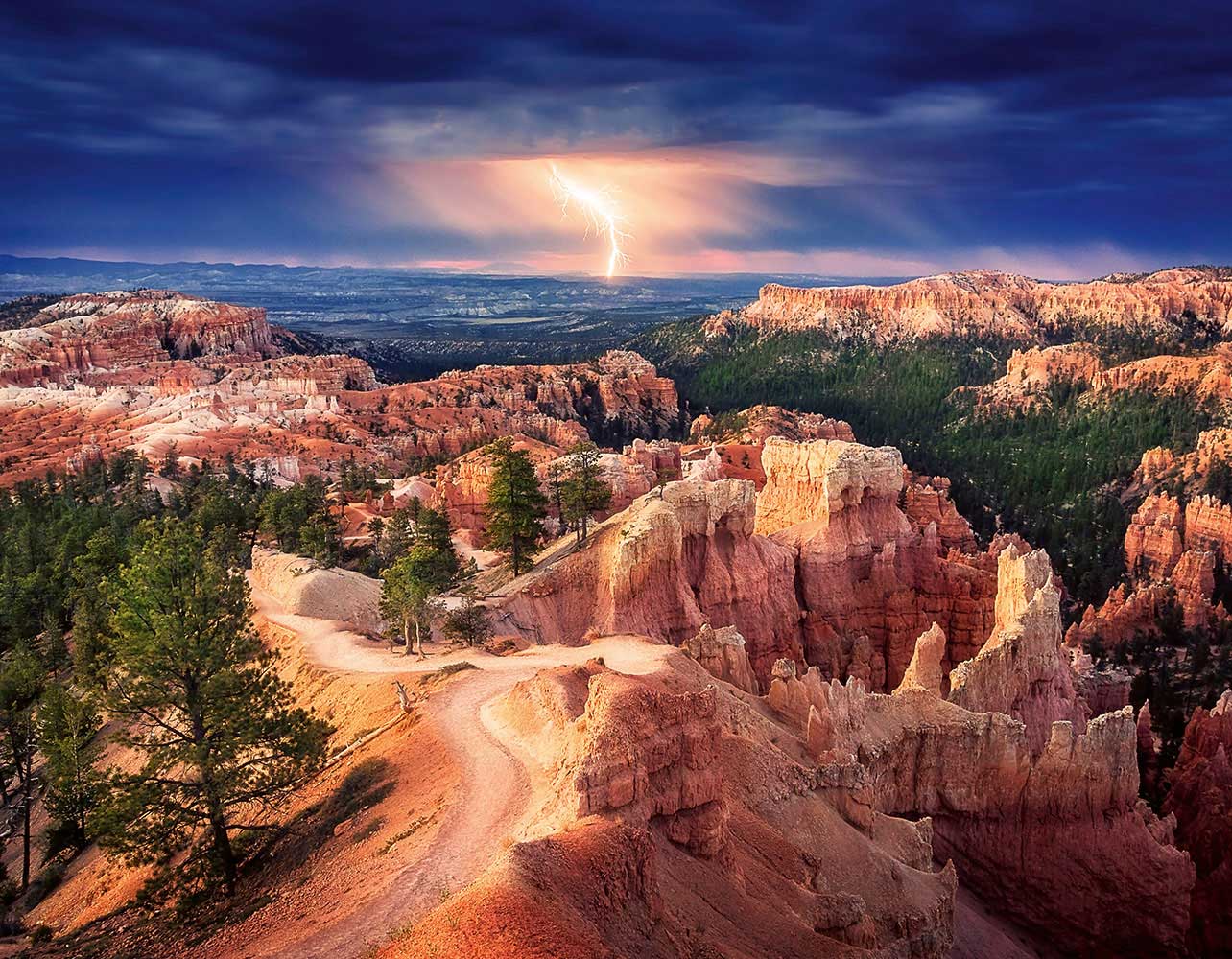 Fototapete kaufen online Lightning over Bryce Canyon WG