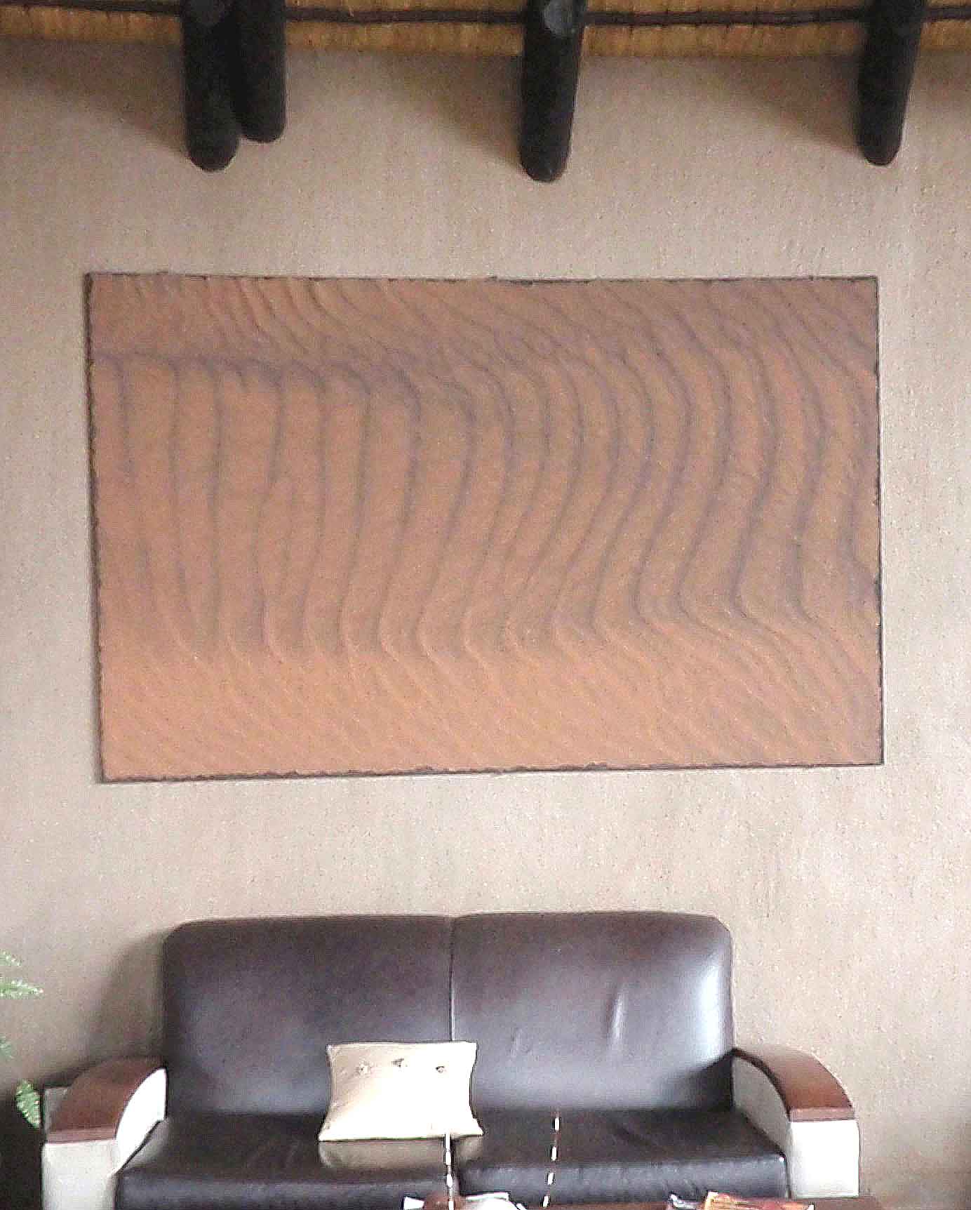 Wohnzimmer mit Sand Tapeten Bild