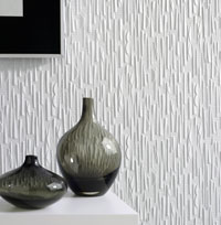 Lincrusta Tapete Raumbild Caprice Beispiel Wohnzimmer weiß gestrichen aus Berlin zum online kaufen