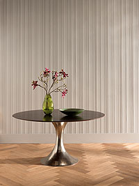 Lincrusta Tapete Raumbild Linenfold Beispiel Wohnzimmer beige gestrichen aus Berlin zum online kaufen