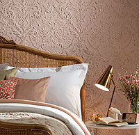 Lincrusta Tapete Raumbild Passeri Beispiel rosa gestrichen im Schlafzimmer aus Berlin zum online kaufen
