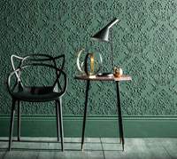 Lincrusta Tapete Raumbild Rocco Beispiel grün gestrichen aus Berlin zum online kaufen