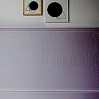 Flur mit Tapete Anaglypta Jugendstil Art Nouveau zum überstreichen violett lila gestrichen