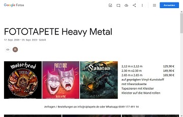 Album Poster der Heavy Metal Bands zum online kaufen aus Berlin