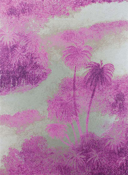 Tapete Palmenmuster: Palmen mit Blättern u. Palmenblätter im Dschungel