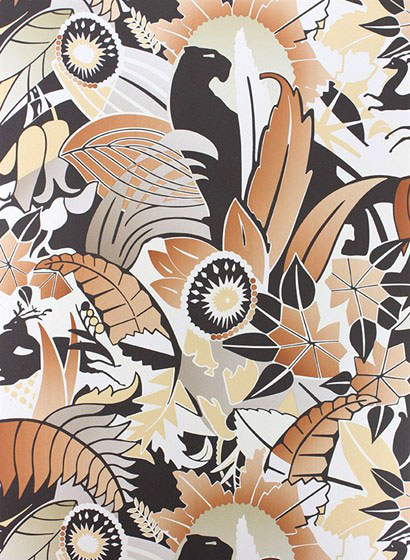 Tapete Palmenmuster Osborne Little: geometric deco Palmen mit Blättern, Palmenblätter im Dschungel
