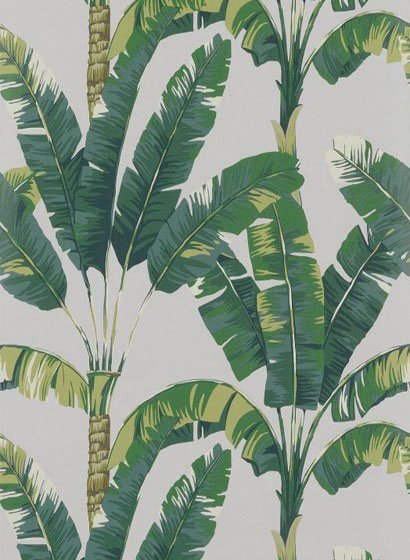 Tapete Palmenmuster Osborne Little: Palmen mit grünen Blättern, Palmenblätter grün im Dschungel