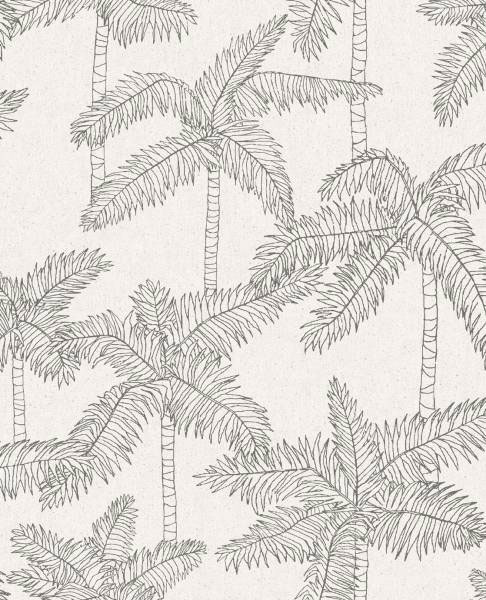 Tapete Palmenmuster: Palmen mit Blättern, Palmenblätter im Dschungel