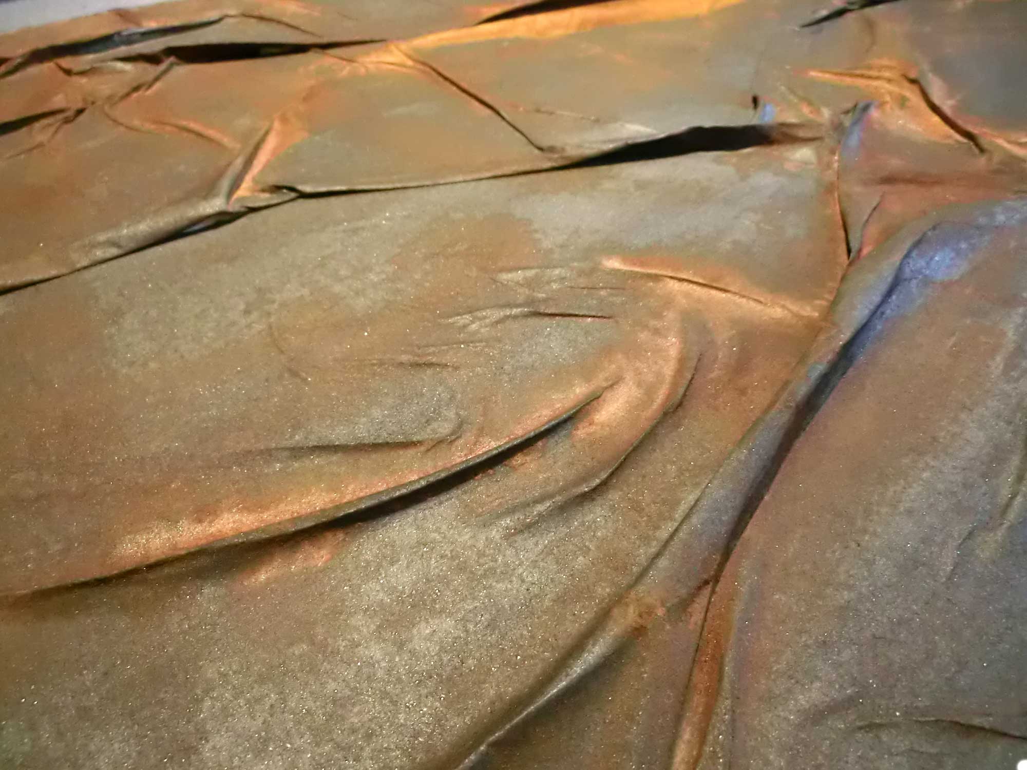 Metalltapete Eisen Rost Handarbeit Eisenpulver gerostet auf Vliesträger