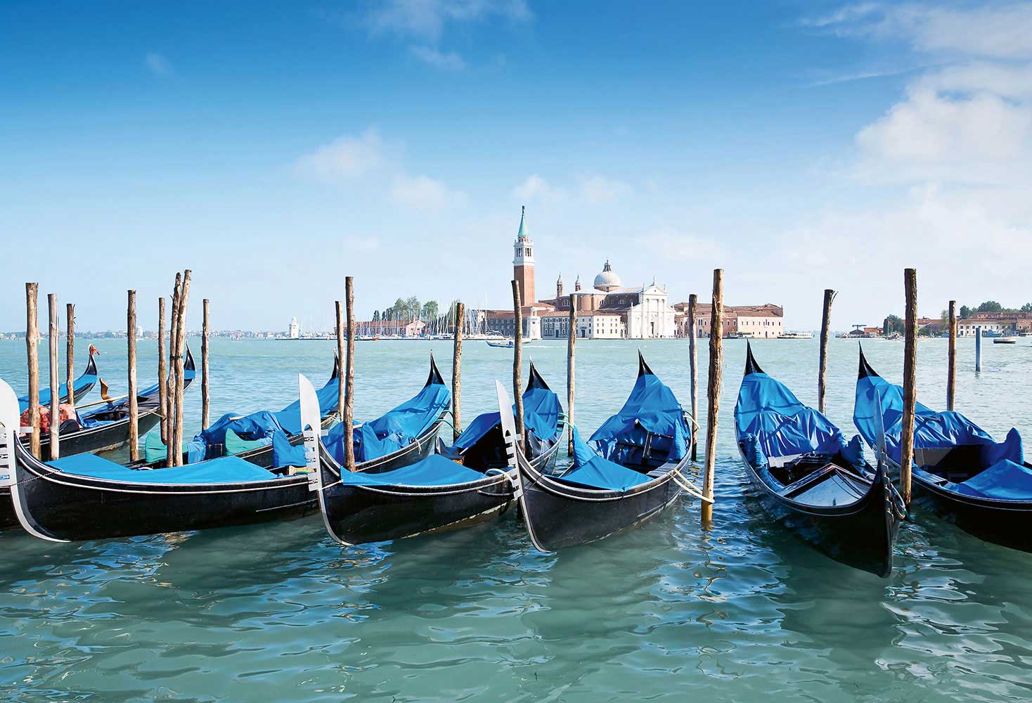 Fototapete kaufen online Gondolas in Venice Gondeln in Venedig WG