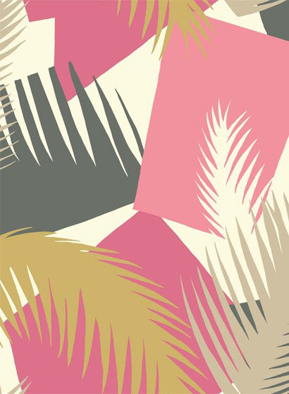 Tapete Palmenmuster Cole and Son: geometric deco Palmen mit Blättern, Palmenblätter im Dschungel