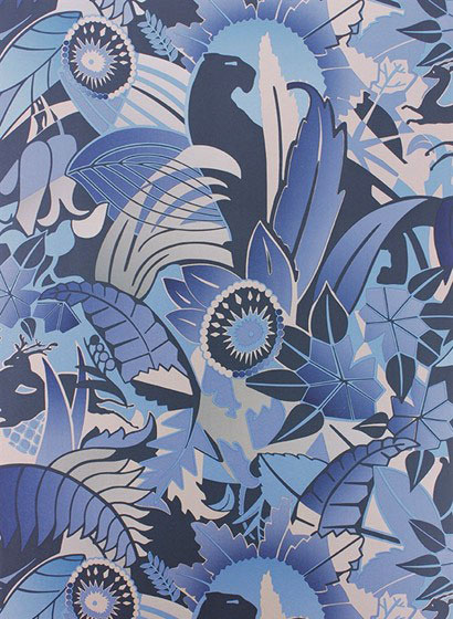 Tapete Palmenmuster Osborne Little: geometric deco Palmen mit Blättern, Palmenblätter  im Dschungel