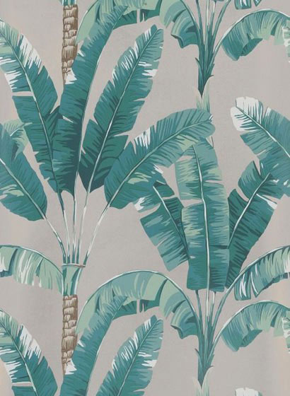 Tapete Palmenmuster Osborne Little: Palmen mit grünen Blättern, Palmenblätter grün im Dschungel