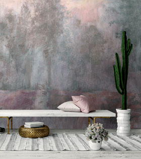Raumbild mit Vliestapete ODE ECHO Farbe Toscana aus Belgien im Wohnzimmer