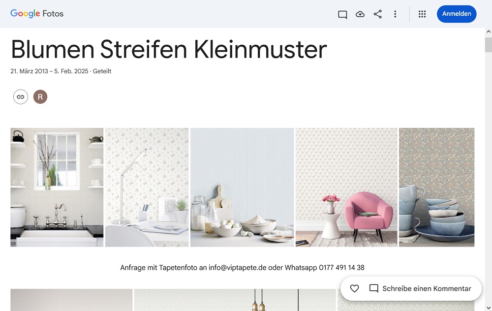 Tapeten Blumen Streifen Kleinmuster